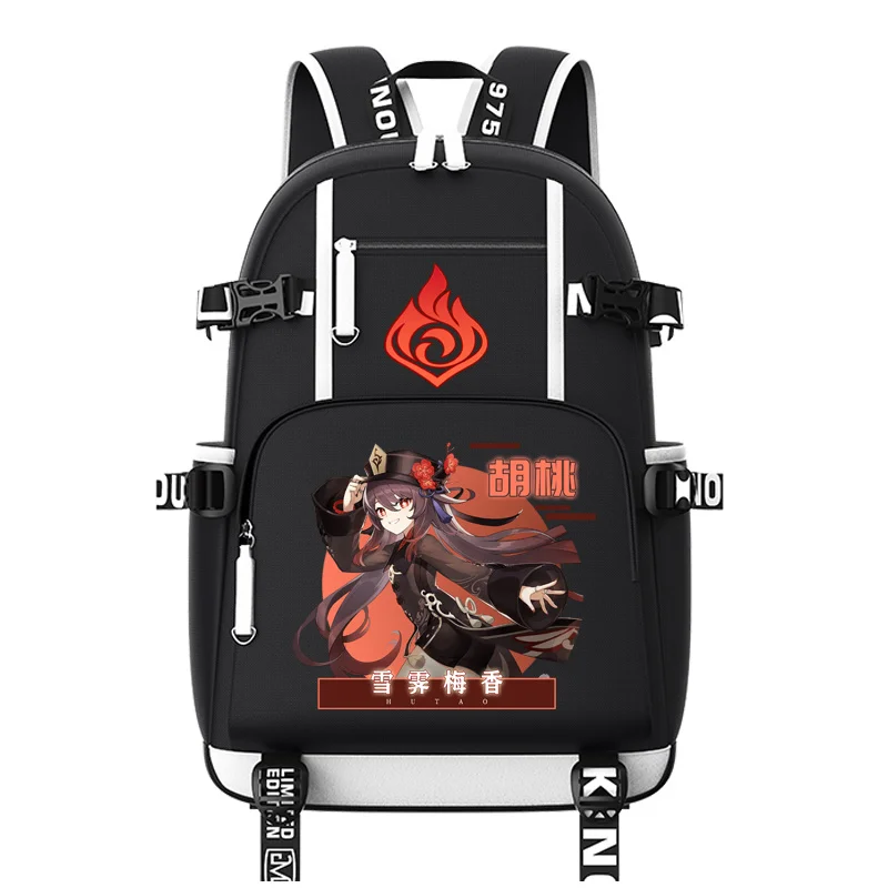 Anime Hutao Backpack Genshin Impact Schoolbag High Capacity Shoulder Travel Bags - £42.87 GBP