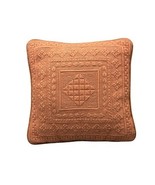 Vintage Peach Bargello Geometric Needlepoint Pillow 13&quot; Square Coral Emb... - $46.95 CAD