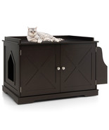 Large Side Table Furniture Wooden Cat Litter Box Enclosure Magazine Rack... - £163.40 GBP