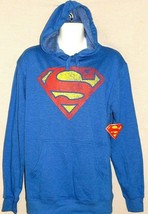 Superman Hoodie Mens Size Large Vintage Blue Logo DC Comics Justice League NEW - £30.24 GBP