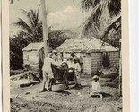 Village Work Scene Photo Postcard Montserrat British West Indies 1930&#39;s - £14.24 GBP