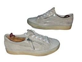 Paul Green Carla Womens US 10.5 Sneakers Metallic Grey Beige Shoes Soft Leather - £37.35 GBP