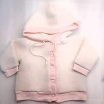 Vintage Carter’s Sherpa Jacket girls 9 months girls white pink 9m hooded... - £5.40 GBP