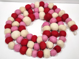 Valentines Day Pink Red Wool Garland Home Decor 6FT - £20.52 GBP