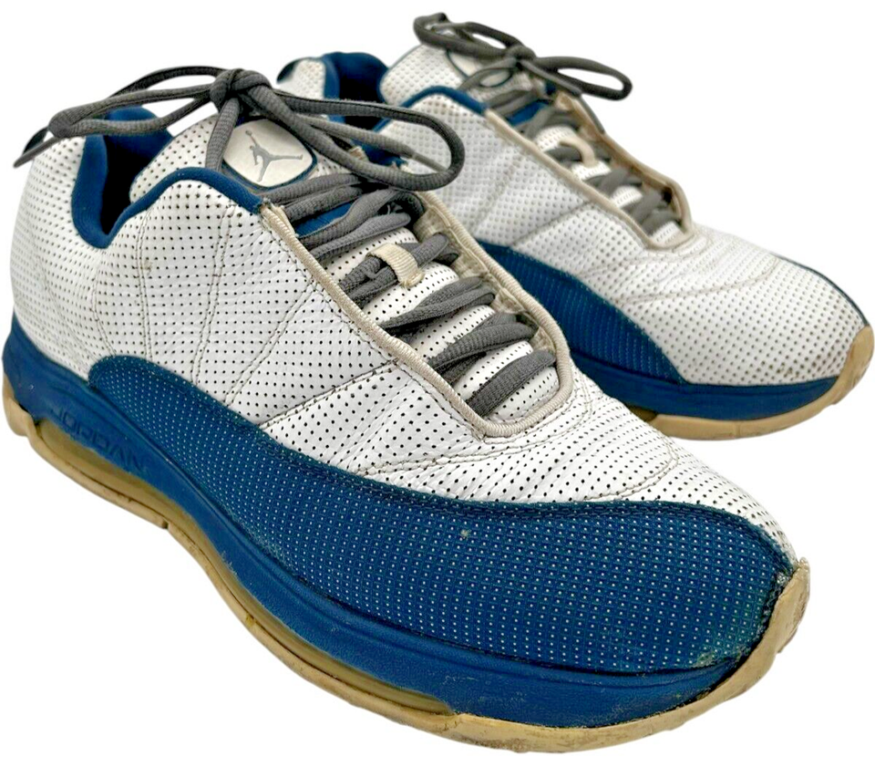 Men&#39;s NIKE AIR JORDAN COMFORT AIR MAX 12 WHITE FRENCH BLUE 434034-101 si... - $40.57