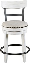 Whitewash 24&quot; Modern Swivel Counter Height Barstool By Ashley Valebeck Signature - £127.04 GBP