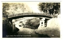 Sacred Red Lacquer Bridge Canadian Pacific  Postcard Nikko Japan - £7.40 GBP