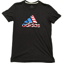 Adidas American Flag Tee T Shirt Mens M Black Red White Blue Stars Strip... - $24.62