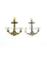 Antique Style Anchor Bead Charm for Jewelry Making, 23mm Gold/Sillver Fi... - $3.50