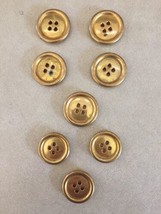 Lot of 8 Vintage Mid Century Goldtone Brass Round Four Hole Buttons 2-2.... - $13.99