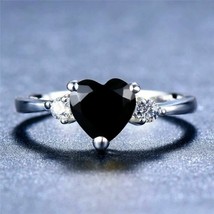 3Ct Heart Cut Simulated Spinel Solitaire Engagement Ring 14K White Gold Plated - £110.78 GBP