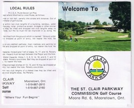 Golf Scorecard St Clair Parkway Commission Golf Mooretown Ontario - $3.95