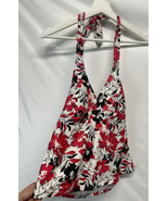 Catalina Size M 8/10 Tropical Floral Print Ruffle Tankini Swimsuit Top - $23.04 CAD