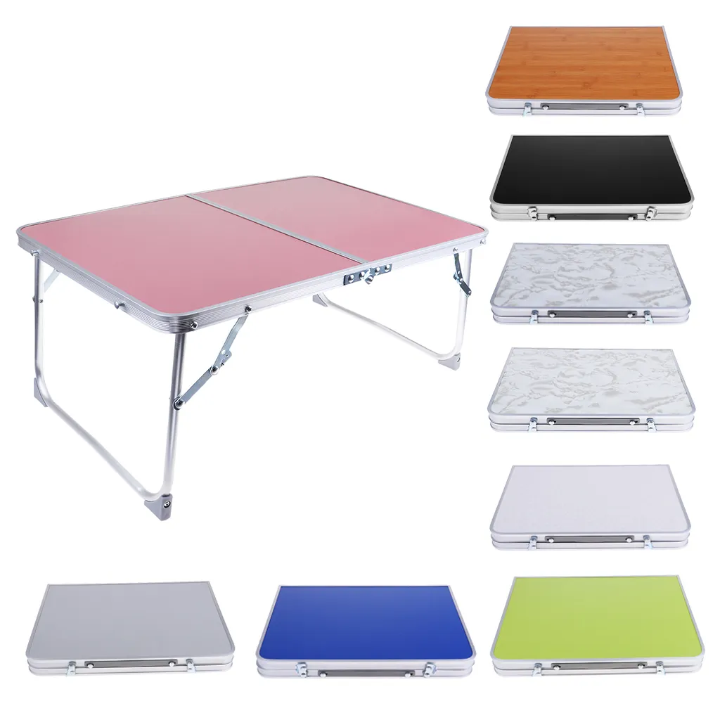 Aluminum Camping Folding Table Breakfast Serving Bed Tray Portable Picnic Table - £32.26 GBP