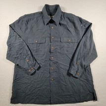 Havana Jacks Cafe Long Sleeve Button Up Gray Shirt Men’s Large Front Pockets - £12.48 GBP