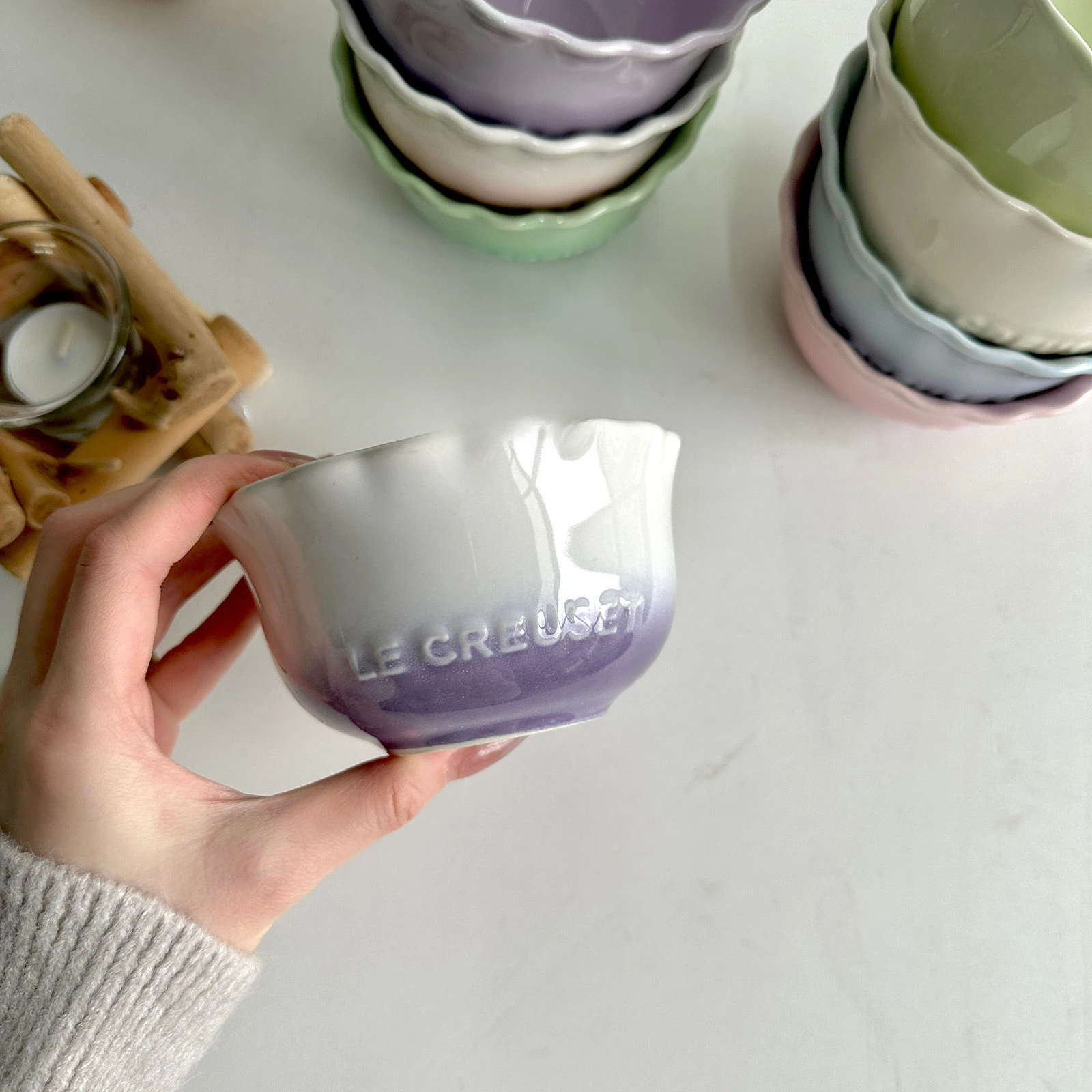 French Floral Gradient Rice Bowl Home Ceramic Diameter: 4.75inches 4.75i... - $9.41 CAD