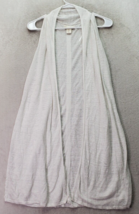Cynthia Rowley Cardigan Sweater Women&#39;s Medium White Linen Sleeveless Op... - £20.22 GBP