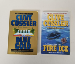2 Kurt Austin Adventure Cussler NUMA Files Paperback Book Lot Fire Ice Blue Gold - £6.18 GBP