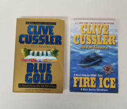 2 Kurt Austin Adventure Cussler NUMA Files Paperback Book Lot Fire Ice Blue Gold - £5.95 GBP