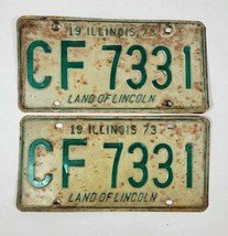 1973 Illinois Vehicle License Plate Matching Set CF 7331 - $36.63