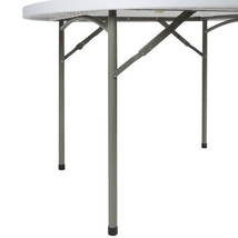 Furniture 48&quot; inch Round Granite White Plastic Folding Table FREE FLASH DELIVERY - £136.26 GBP