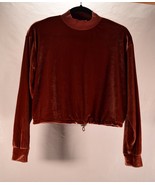 Topshop Womens Velvet Sweatshirt Pull over Top Sweater 4 US Pink - €33,77 EUR