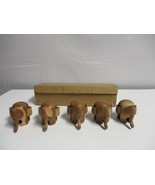5 Vintage Hand Carved Wood Elephants - €25,79 EUR