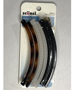 Scunci Effortless Banana Hair Clips 6 Pc Black Brown Clear 16224-A New O... - $14.84