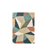 HomeRoots 5 x 7 ft. Blue Green Beige Retro Wedge Indoor Indoor Area Rug - $5,416.11 MXN