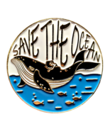 Whale Pin Badge Save The Ocean Humpback Whale Enamel Brooch Pin Badge Je... - £3.99 GBP