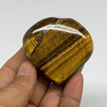 87.1g, 2&quot;x2.1&quot;x0.8&quot;, Tiger&#39;s Eye Heart Polished Healing Crystal @India, ... - £21.01 GBP