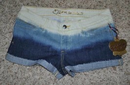 Womens Shorts Denim Jr Girls Simply Vera Wang Blue Frayed Shortie Jean $... - £8.70 GBP