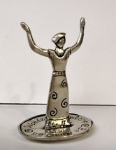 Silver Toned Ring Holder Woman Mini &quot;Be Amazed&quot; 2007 Canada by Basic Spirit - £30.68 GBP