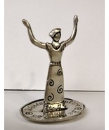 Silver Toned Ring Holder Woman Mini &quot;Be Amazed&quot; 2007 Canada by Basic Spirit - £30.67 GBP