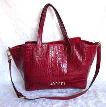 Cynthia Rowley Red Croc Embossed Leather Tote NWT $350 Retail - £117.99 GBP