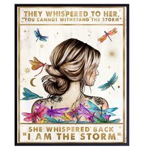 Inspirational Positive Quotes Wall Decor - She Whispered Back I Am The Storm - - £30.83 GBP