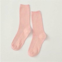 Women Girl Baby Pink Crew Over Ankle Neon Footwear Stretchy Sports Comfort Socks - £5.03 GBP