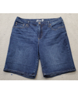 Seven7 Relaxed Bermuda Shorts Womens Size 12 Blue Denim Cotton Stretch L... - $41.72 CAD