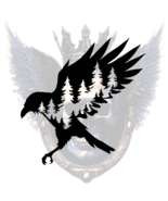 Raven Forest Silhouette Vinyl Decal Outdoor Enthusiast Sticker Car Truck... - $4.95+