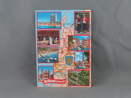 Vintage Postcard - Netherlands Map with Images - Sleding - $15.00