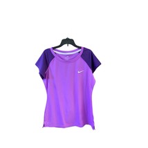 Nike Dri Fit Womens Size M Purple Short Sleeve Knit Top Shirt SU111103FE... - $16.82