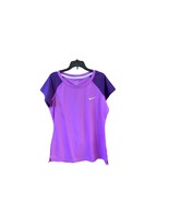 Nike Dri Fit Womens Size M Purple Short Sleeve Knit Top Shirt SU111103FE... - £13.22 GBP
