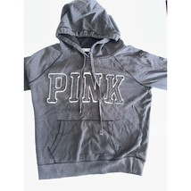 Victoria&#39;s Secret Pink Pullover Hoodie Women&#39;s M Black Long Sleeve Regular Fit - $21.96