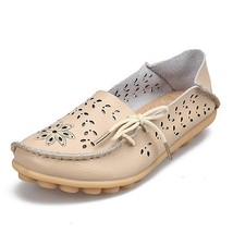 Women&#39;s Casual Shoes Genuine Leather Woman Loafers Slip-On Female Flats Moccasin - $35.08