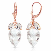 Galaxy Gold GG 14k Rose Gold Earrings with Dangling Briolette Drop White... - $784.99