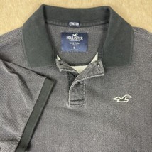 Hollister Polo Mens XL Black Epic Flex Stretch Cotton Short Sleeve Shirt... - £8.87 GBP