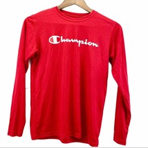 Champion Youth Spell Out Red Long Sleeve Athletic Shirt Activewear Size 7/8 - £11.55 GBP