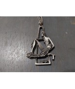 Vintage Cathedral Genuine Pewter Astrology Zodiac Sign Aquarius Necklace... - $885.33 MXN