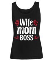 Wife Mom Boss, black Women&#39;s Tee. Model 60045  - £21.15 GBP