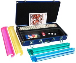 Open Box! White Swan American Aluminum Mahjong Set - White Tiles - Blue - £90.46 GBP